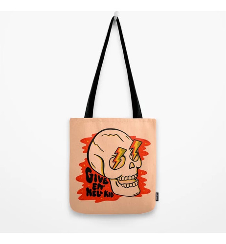  Bolsa Tela Aesthetic Tote Bag Retro Happy Hongos Funky Color Give'em Hell