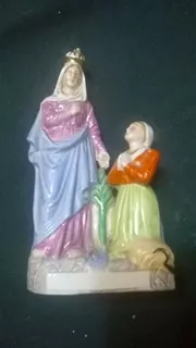 Hermosa Imagen De Biscuit Religiosa Virgen Germany