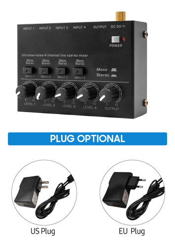 Audio Mixer Line Teclado Ultra Micrófono Salida De Guitarra