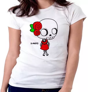 Blusa Feminina Baby Look Girl La Muerte Dama Morte Caveira