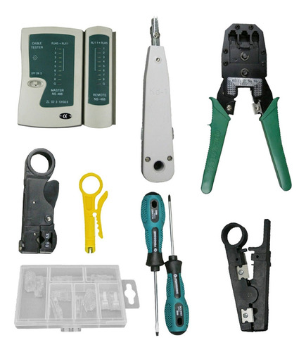9 Pcs Red De Computadora Mantenimiento Kit De Reparación De