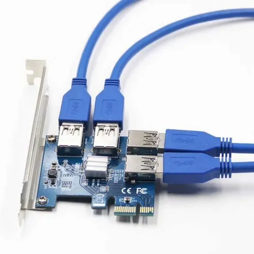 Tarjeta Para Riser Pci 1x Expansora Usb 3.0 X 4 Mineria Bit$