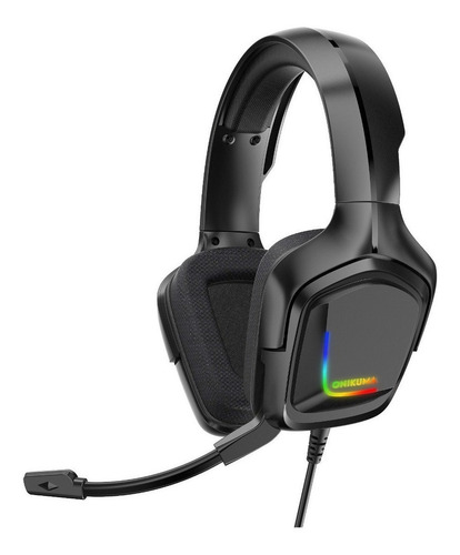 Audífonos gamer Onikuma K20 negro con luz rgb LED