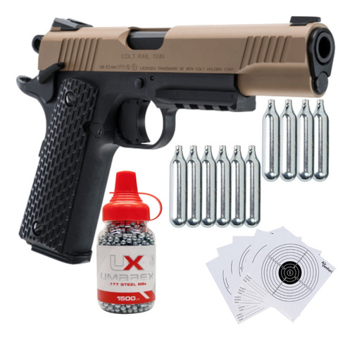 Pistola Colt M45 Cqbp 350bbs 5co2 12g 4.5mm Blowback Xtreme