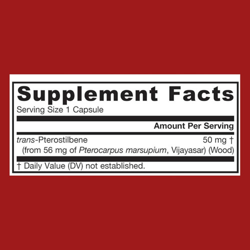 Pterostilbene Jarrow Formulas 50mg 60 Cápsulas Antioxidante Sabor Sin Sabor
