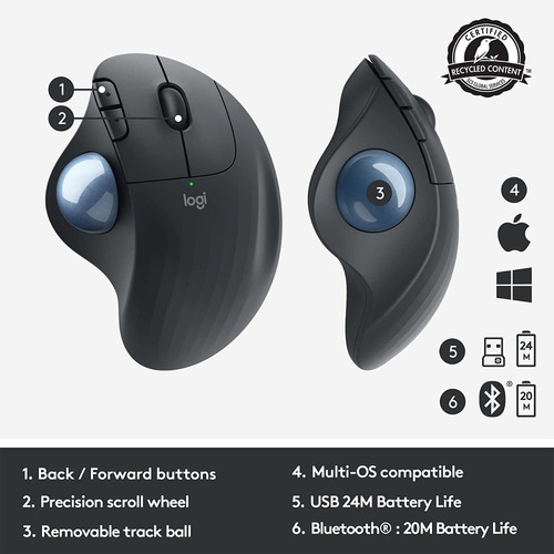 Mouse Logitech M575 Raton Sin Cables Bluetooth Y Usb Pc Mac