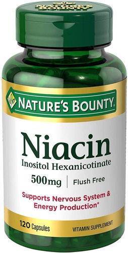 Niacin 500 Mg Inositol Natures Bounty X 120 Caps.