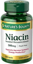 Comprar Nature's Bounty Niacin 500mg en nuestra fórmula sin enjuagues la niacina ayuda en la conversión de alimentos en energía celular ayudando a alimentar su cuerpo