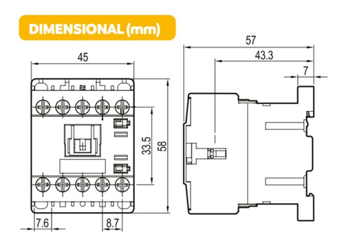 Mini Contator Tripolar 09a 220v 3p + 1nf Cs(a)9m01