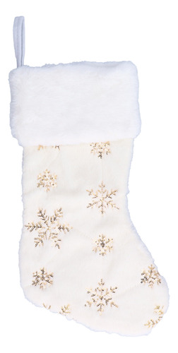 Calcetín Navideño Con Colgante De Poliéster Bordado