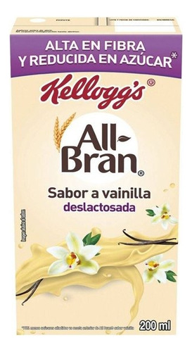 Leche Saborizada Kellogg's All Bran Vainilla 200 Ml
