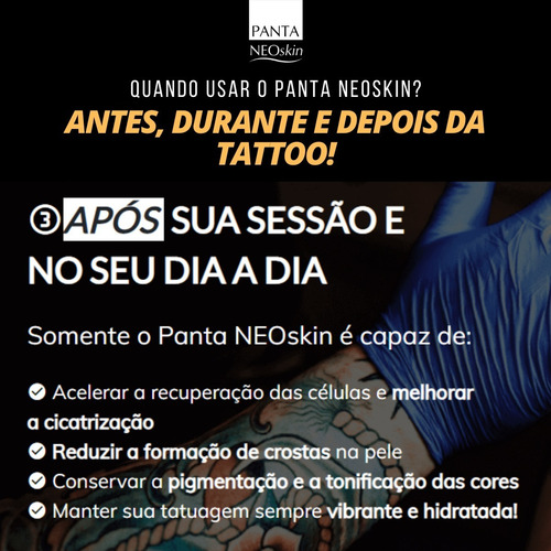 Imagem 9 de 10 de Creme Cicatrizante E Hidratante P/ Tattoo Panta Neoskin 120g