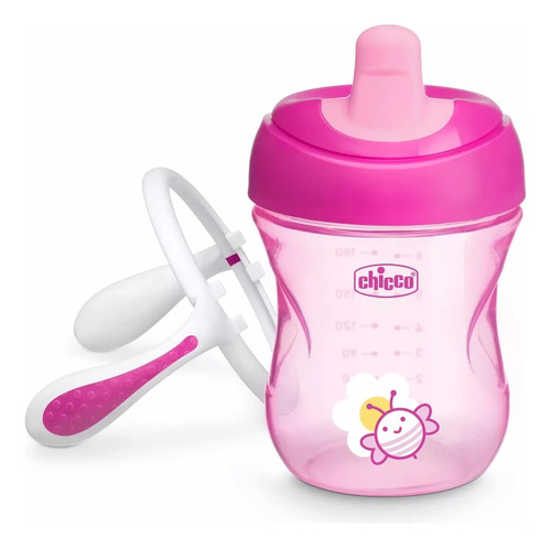 Vaso Entrenador Chicco 7 Onz Boquilla Semidura Rosa