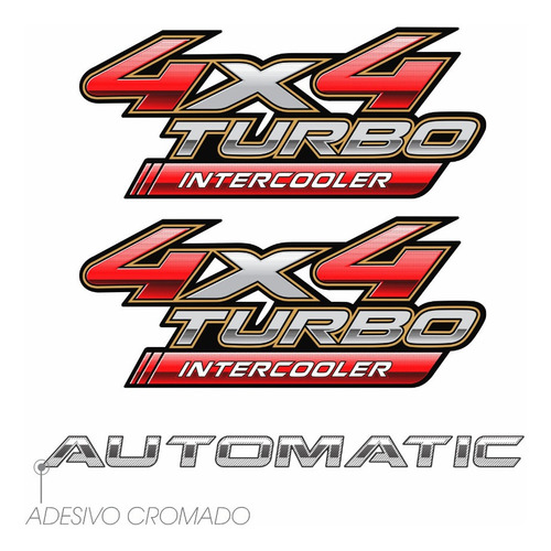 Adesivo Emblema Hilux 4x4 Turbo + Automatic 2012 Kit08