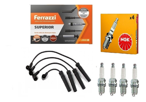 Kit Cables Ferrazzi + Bujias Ngk Chevrolet Aveo 1.6