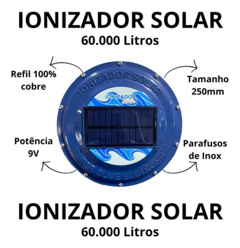 Ionizador Solar Piscina Limpa Adeus Algas Cloro Bactérias 9
