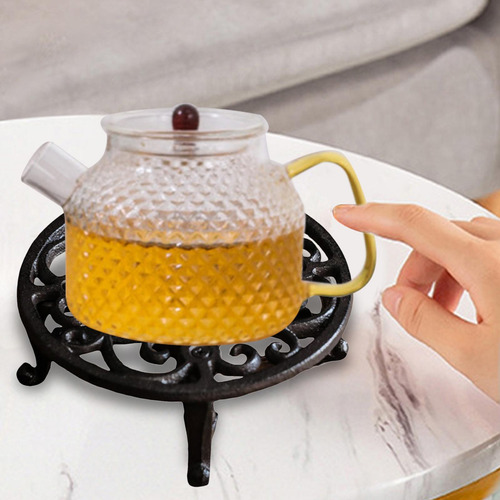 Calentador De Tetera De Hierro Fundido Con Base De Soporte