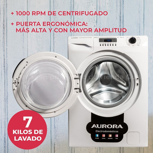 Imagen 3 de 8 de Lavarropas Aurora Automático Frontal 7 Kg 1000 Rpm 7510