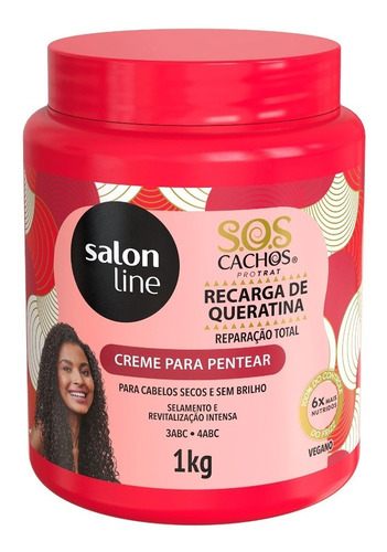 Creme Pentear Sos Cachos Recarga De Queratina 1kg Salon Line