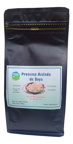 Proteina De Soya Aislada Vegana Natural Sin Sabor * 500 Gr