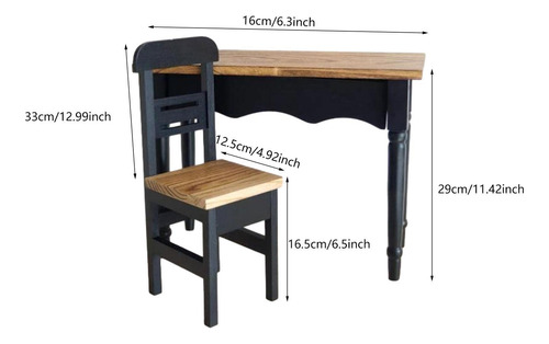 2 Piezas De Mesa Y Silla Para Casa De Muñecas, Muebles Para