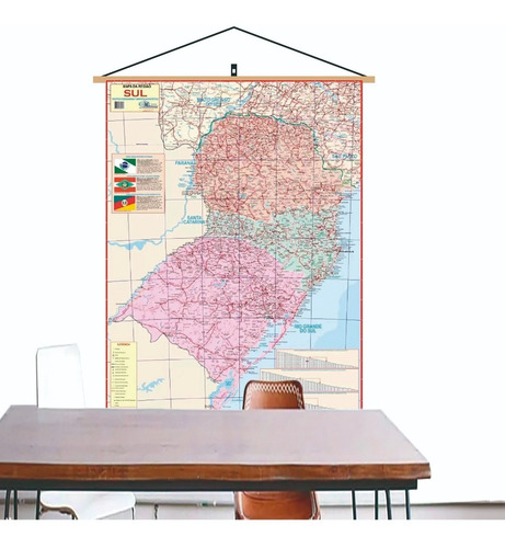 Mapa Região Sul Do Brasil Geo Politico Banner Com Cordinha