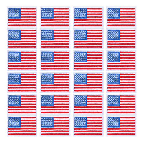 24 Piezas De Parche De Bandera De Estados Unidos Americ...