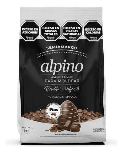 Chocolate Alpino Lodiser Pins 1kg Con Leche Semiamargo Envio