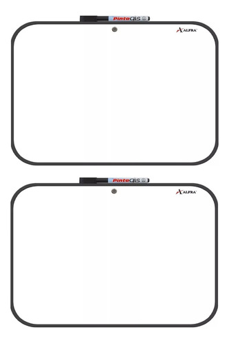 Pack X2 Und Tablero Alfra Blanco Con Vinil 30 X 40 Cm