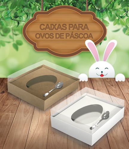 Imagem 1 de 7 de 150 Caixas Para Ovo De Colher 350g Páscoa - Atacado