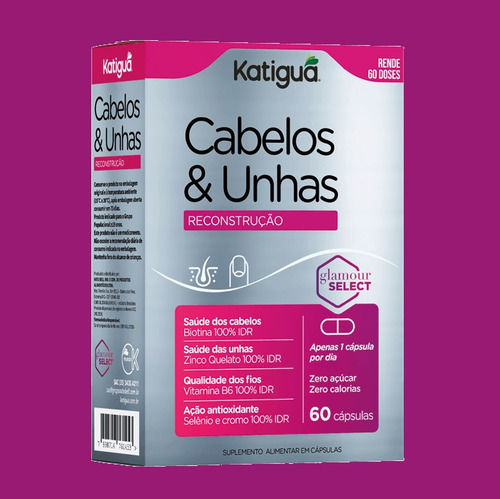 Kit 12 Vitaminas Cabelos E Unhas Com 60 Capsulas - Katiguá Sem Sabor