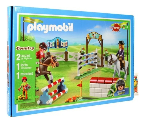 Puzzle Playmobilx54 Piezas + Libro Para Colorear 