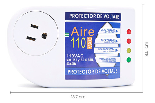 Protector Voltaje 120v, 2400w Para Electrodomésticos Color Blanco