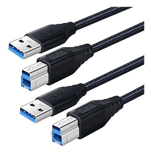 Cable Usb 3.0 De Conector A A Conector B  Paquete De 2 Unida