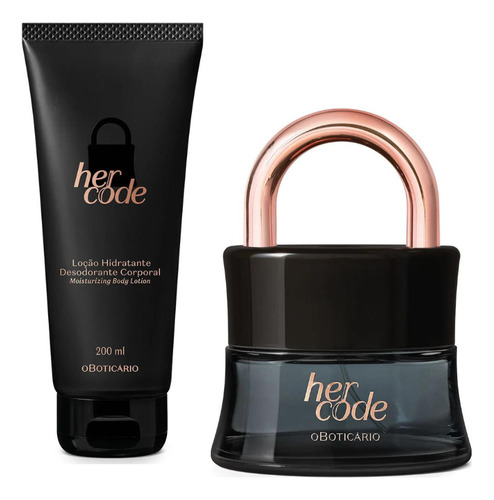 Presente Her Code Eau De Parfum 50ml Loção Corporal Perfumado Oboticario 200ml Presente Volume Da Unidade 50 Ml