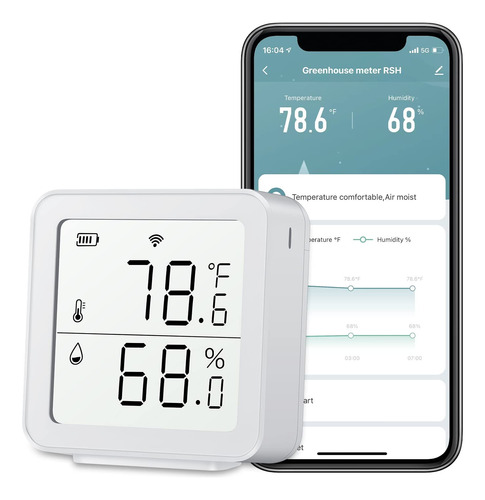 Termómetro Higrómetro Wifi Mejorado, Sensor Inteligente De T