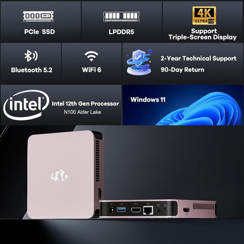 Mini Pc Desktop, Desktop Pc Pentium 12th Gen N100 (hasta 3.4
