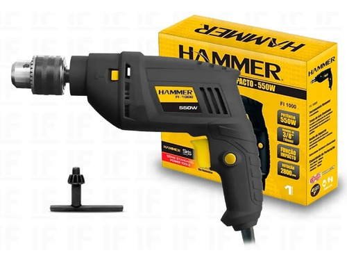 Furadeira De Impacto Hammer 3/8 Pol 550w 127v Profissional 