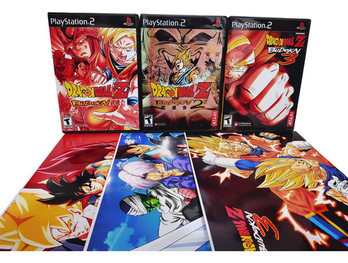Coleção Dragon Ball Z Budokai 1 Ao 3 Com Posters Para Ps2