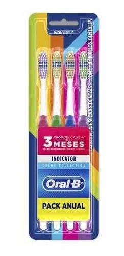 Escova Dental Oral-b Indicator Collor Collection 4 Unidades