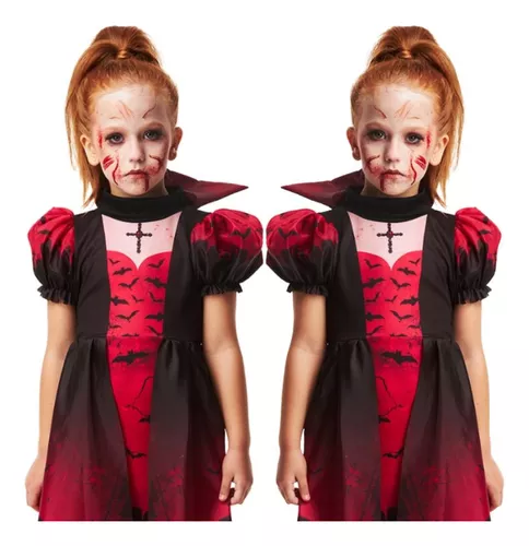 Halloween 2023 Fantasia Vampirinha Infantil Luxo Maravilhoso