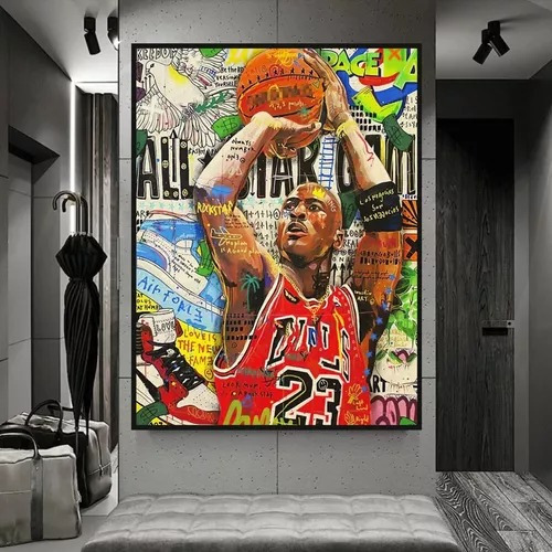 Cuadros Decorativo Michael Jordan-marco Y Vidrio  100x70 Cm