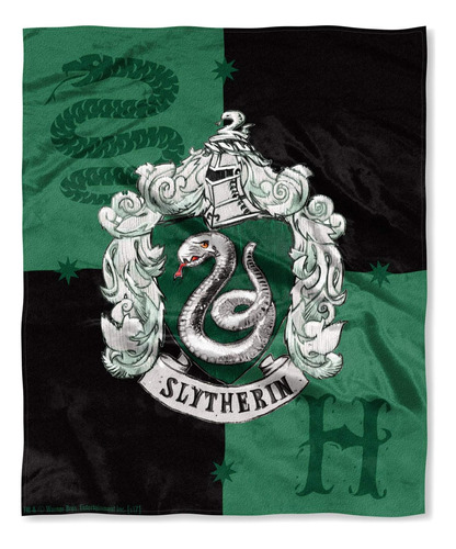 Manta De Seda Táctil Con El Escudo De La Casa De Slytherin D