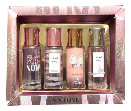 Body Mist Loción Corporal Vv Love Set De 4pzs Volumen De La Unidad 85 Fl Oz