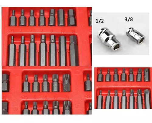 JGO.46Pzas.DE PUNTAS TORX/ALLEN/MULTI-ESTRIA - Ferretera San Luis