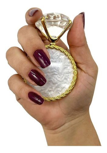 Anel Com Diamante Brilhante Decorativo Para Fotos Manicure