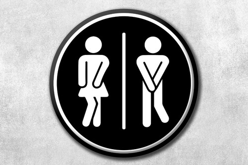 Letrero De Acrílico Señal Baños Hombre Y Mujer Urgencia