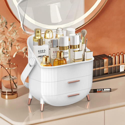 Organizador De Maquillaje Para Niñas Color Blanco Perla