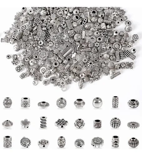 Cuentas De Engarce De Cobre - 3000 Piezas En Plata, Tubos Para Pulseras DIY, Joyería Handmade, Varios Tamaños
