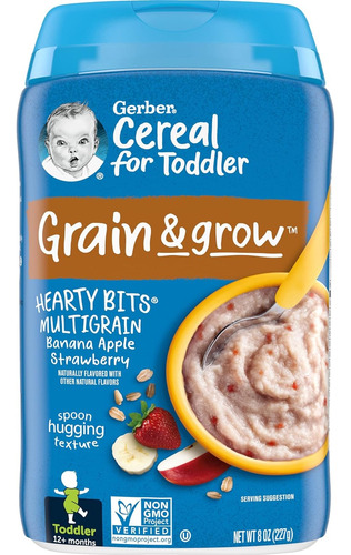 Cereal Gerber Baby Hearty Bits, Varios Granos 8 Onzas